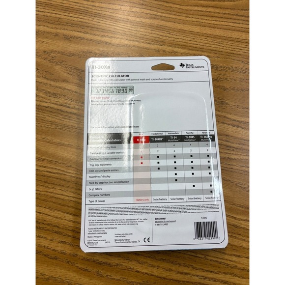 New Texas Instruments TI-30Xa Scientific Calculator School Math Algebra New - Picture 4 of 7